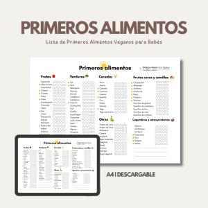 Lista de Primeros Alimentos Vegetales para Bebés (PDF descargable)