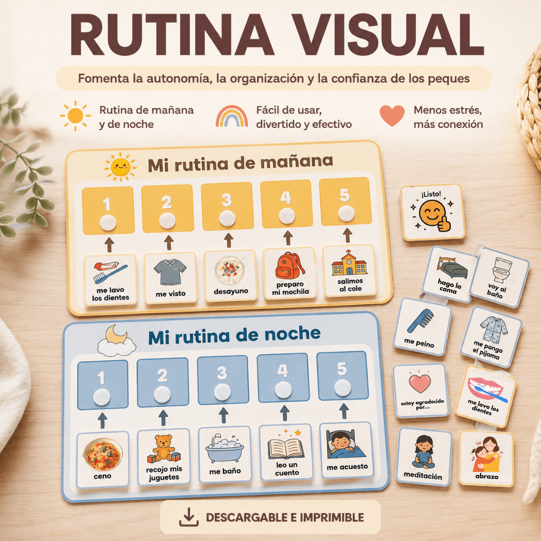 RUTINA VISUAL para peques (mañana y noche) | VIRTUAL Y DESCARGABLE
